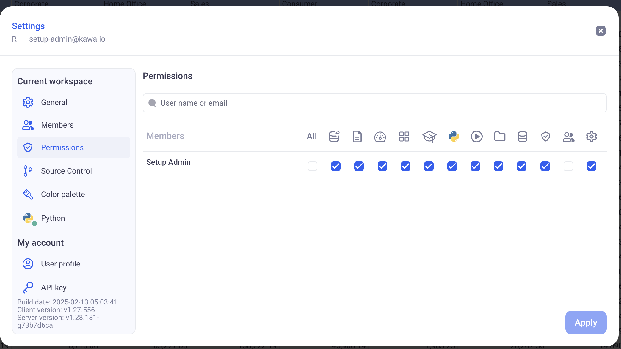 Manage Workspace on the UI