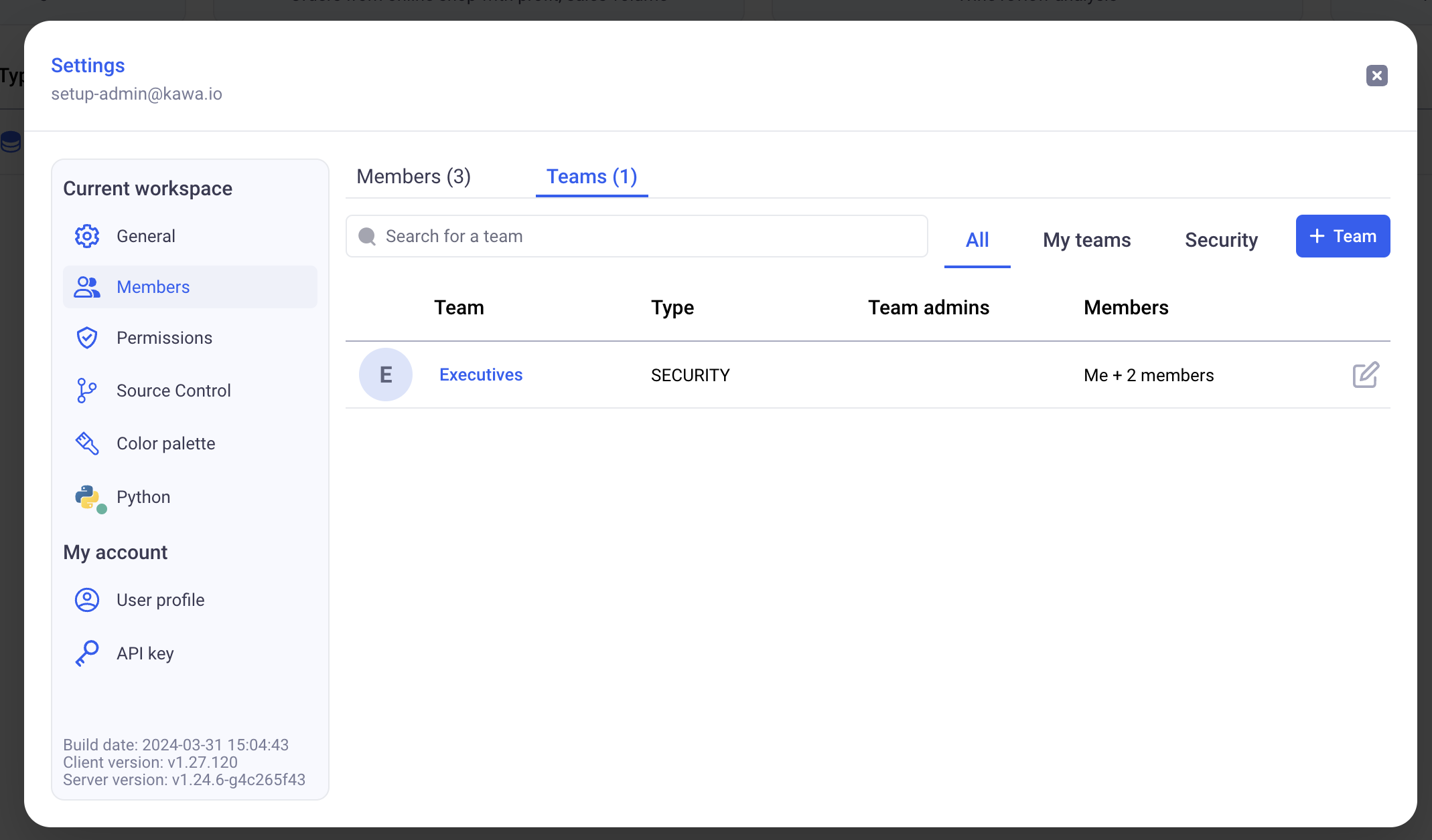 Manage teams